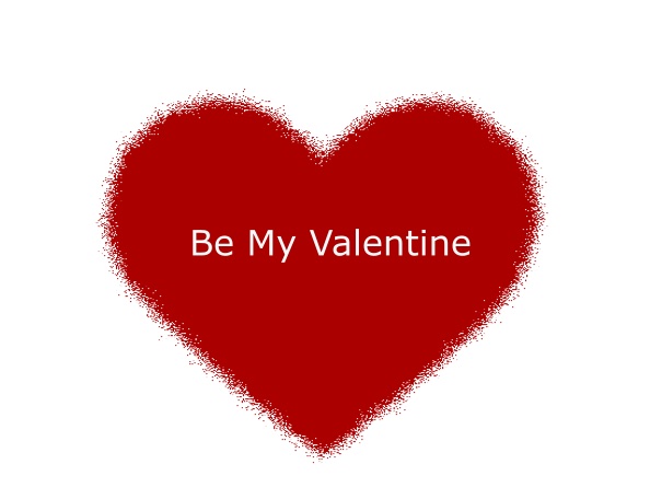 Heart image with "Be My Valentine"