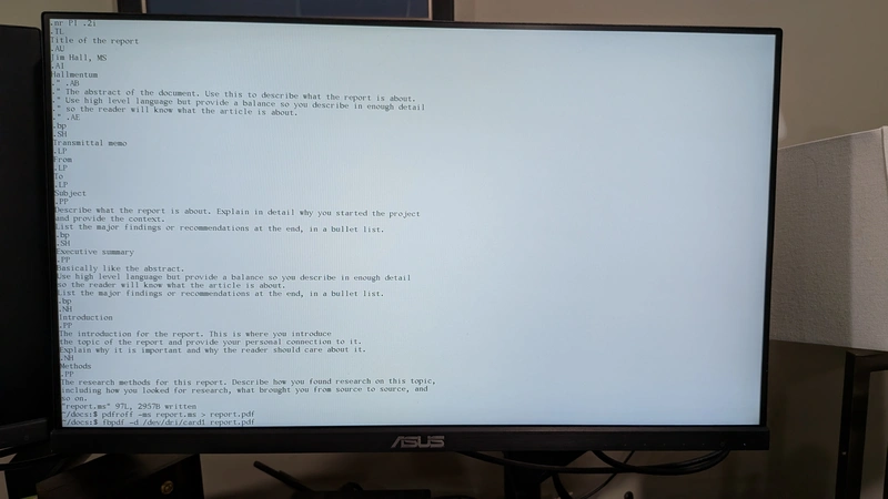 running pdfroff on the command line