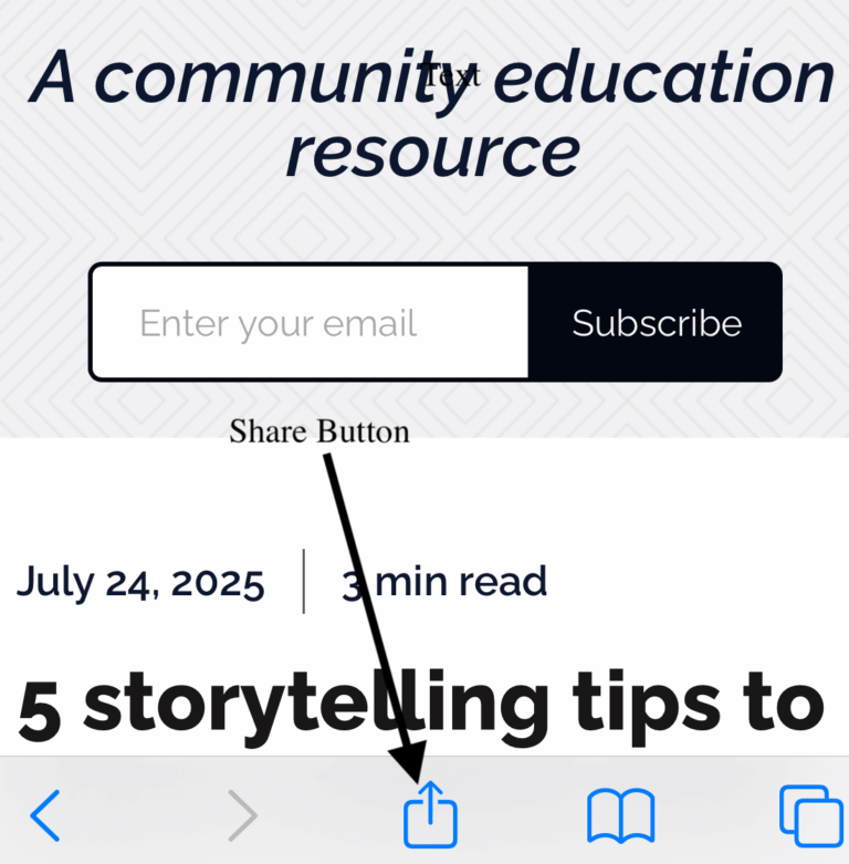 Share button on iOS Safari