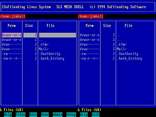 MESH file manager in SLS Linux