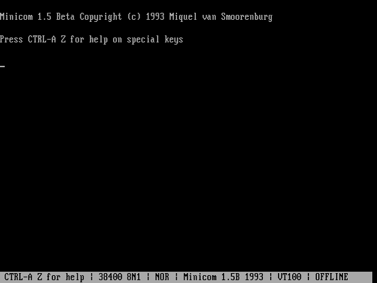Minicom in SLS Linux