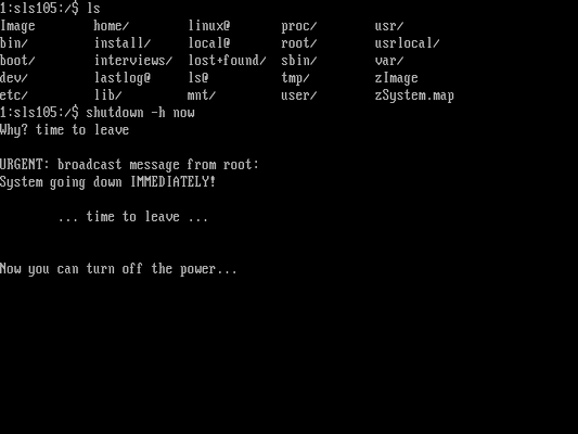 Shutdown in SLS Linux