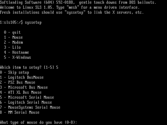 Setting up X in SLS Linux