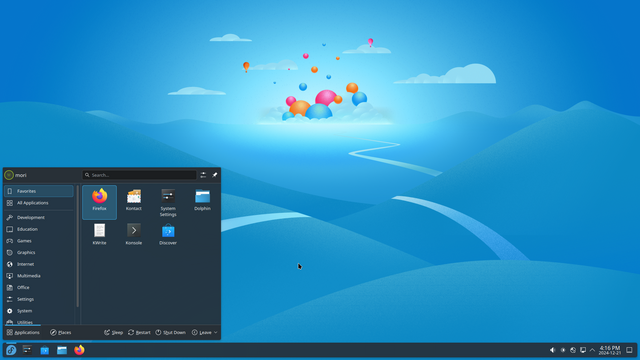 Fedora KDE Plasmas desktop