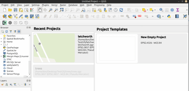 QGIS open source mapping application.