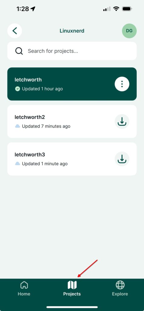 picture of iOS screen inside MerginMaps apps