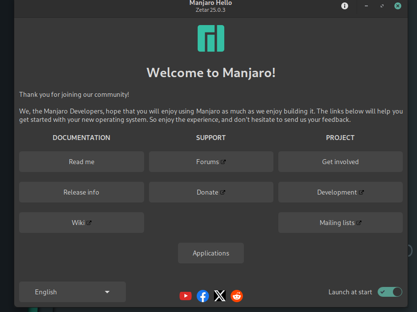 Manjaro Linux splash screen