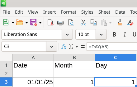 entering a calculation in LibreOffice Calc