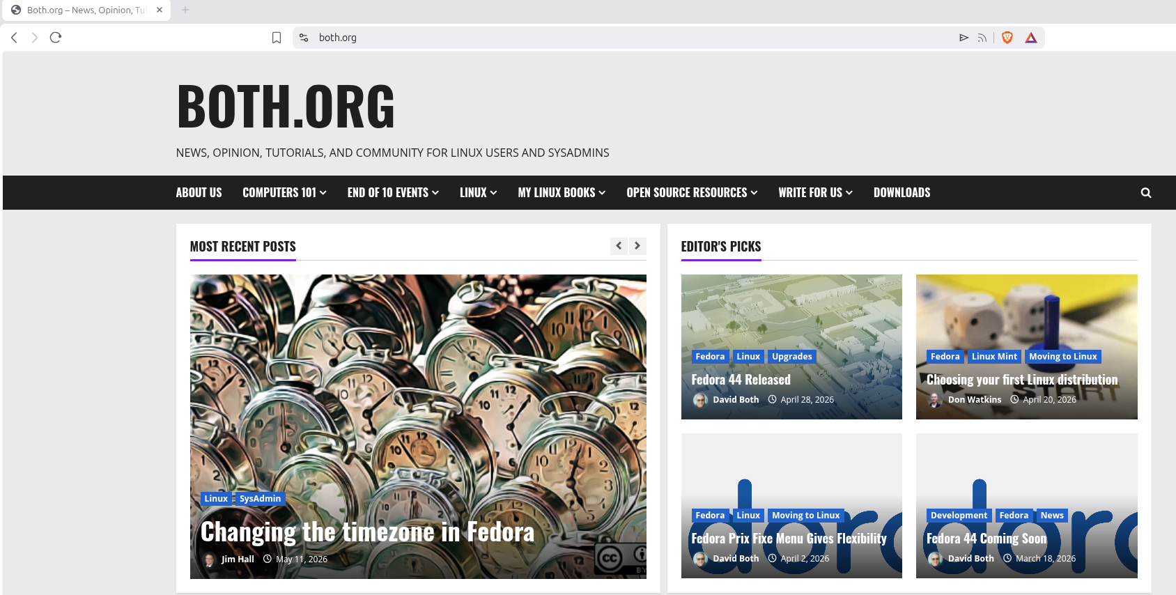 A screen picture of the Brave browser showing the Both.org website.