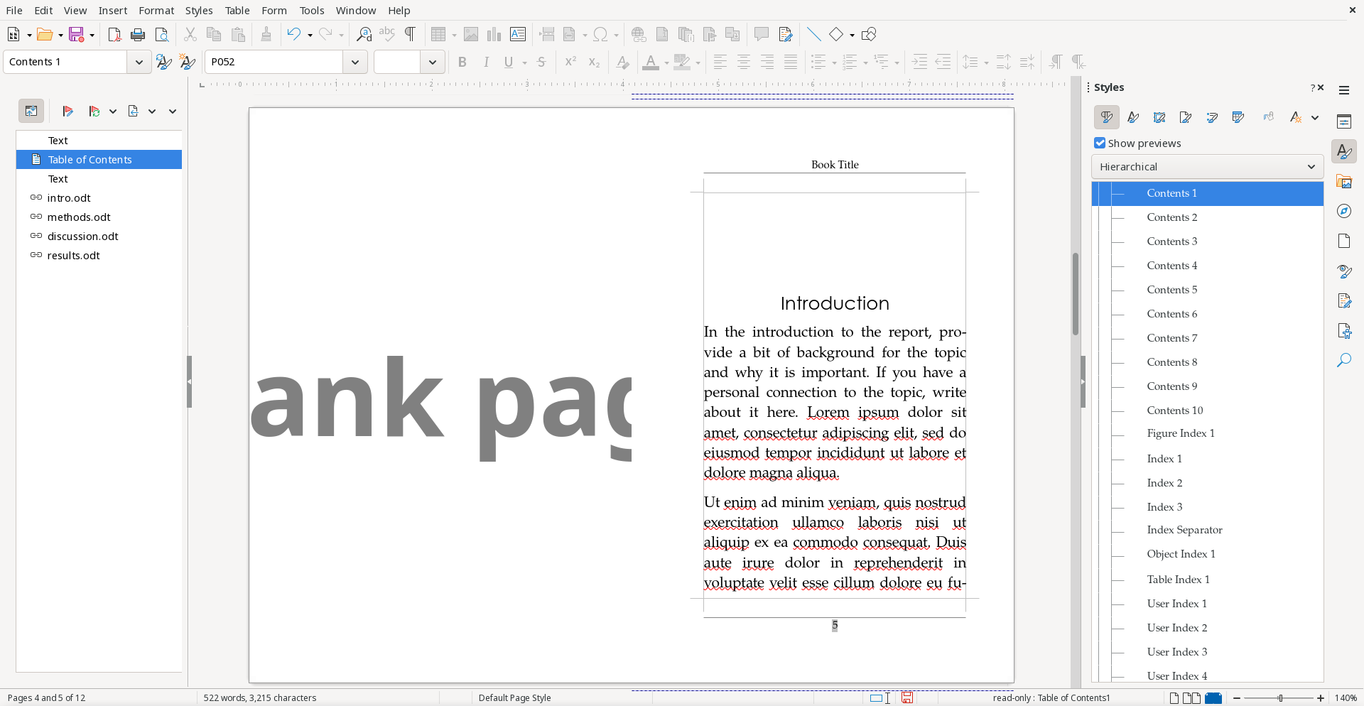The master document with the "Introduction" on a right-hand page
