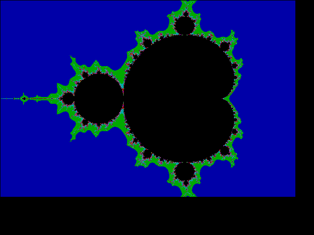 black swirls on a blue background, width green highlight around the edges