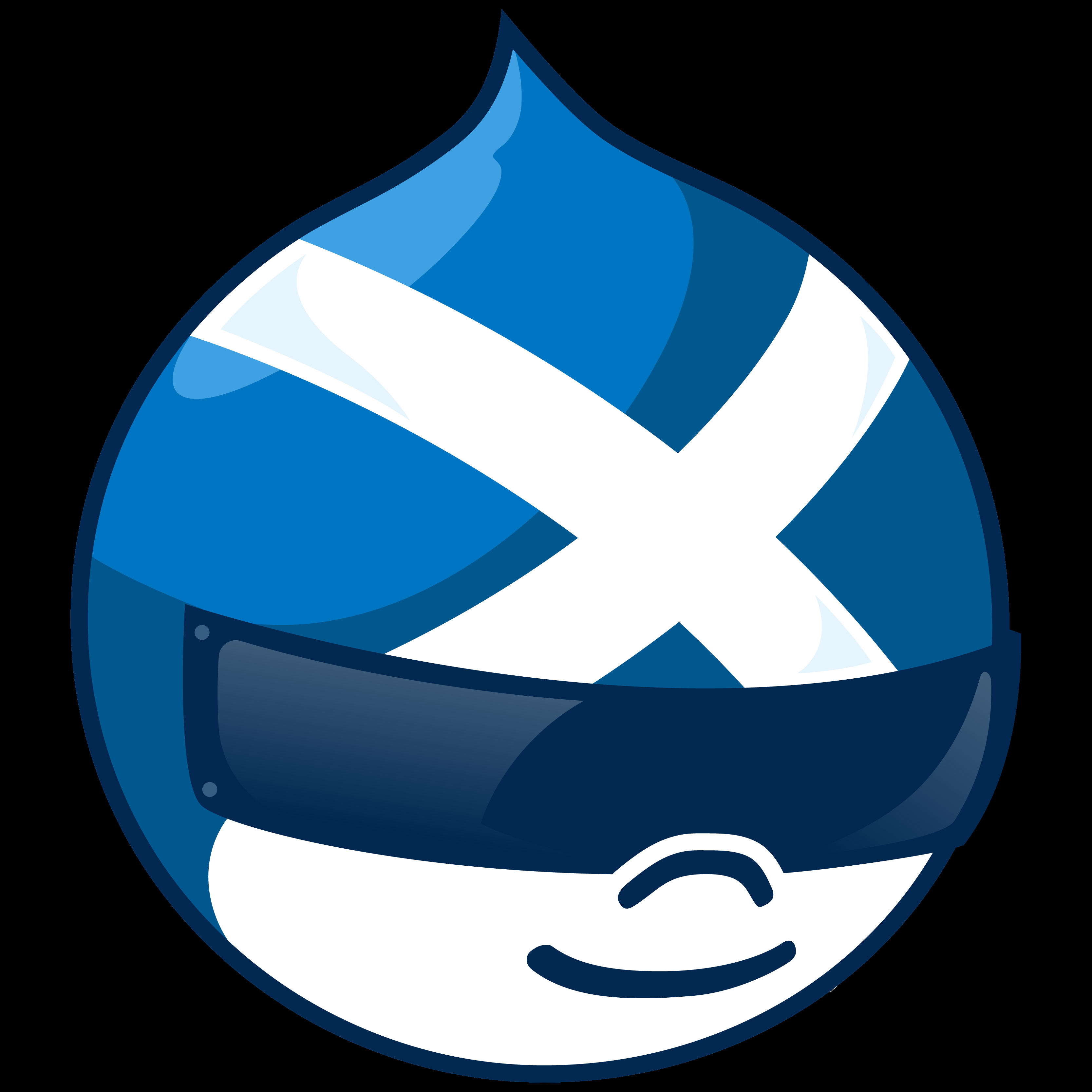 Drupalicon with an "X" on forehead