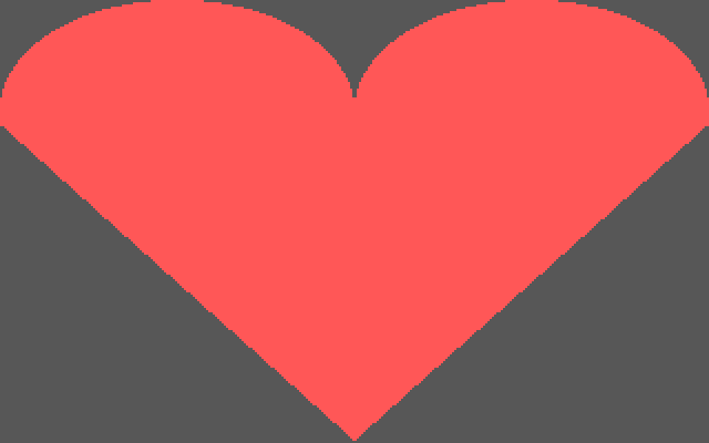 Simple drawing of a heart in graphics mode