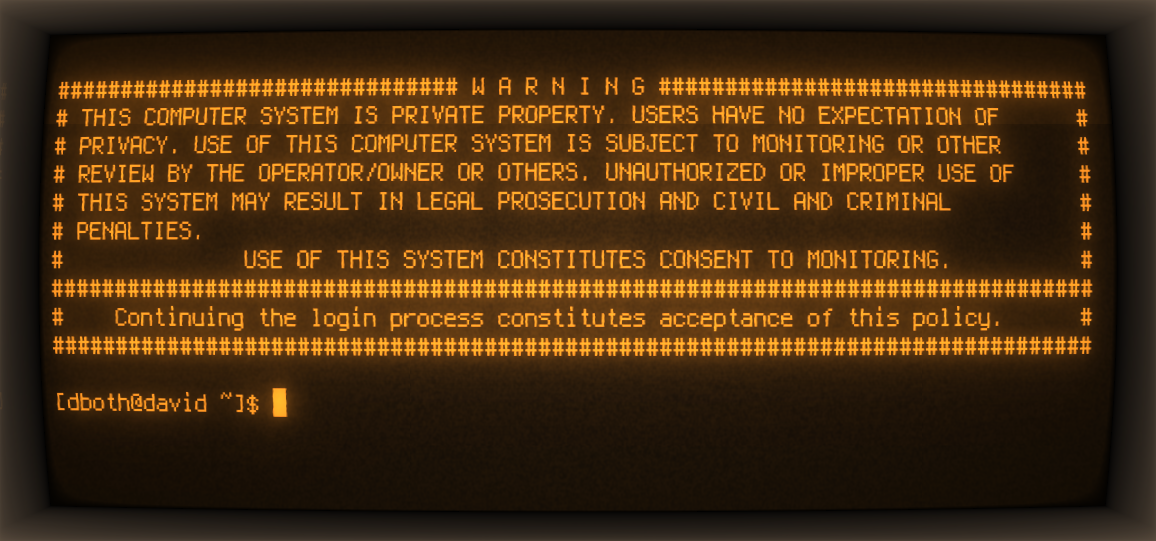 Screenshot of Cool-Retro-Term with amber text on a dark background.